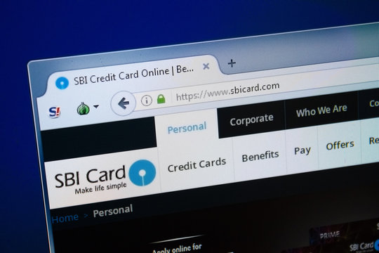 Ryazan, Russia - August 26, 2018: Homepage of Sbi Card website on the display of PC. Url - SbiCard.com
