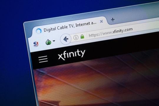 Ryazan, Russia - August 26, 2018: Homepage of Xfinity website on the display of PC. Url - Xfinity.com