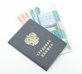Labor book of the Russian Federation with money (rubles) 5000 and 1000