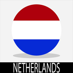 Netherlands country flag icon with white background
