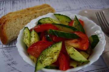 salad with tomatoes and cucumbers