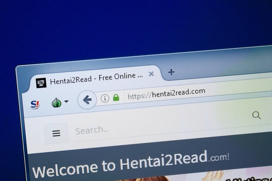 Ryazan, Russia - August 26, 2018: Homepage of Hentai 2 Read website on the display of PC. Url - Hentai2Read.com