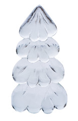 Abstract Christmas tree cut out of ice isolated