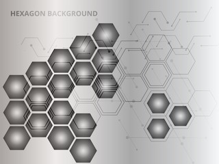 Technology hexagon medical concept background. Futuristic modern hi-tech background for digital technology, innovation medicine, science, research and health. Modern tech background.