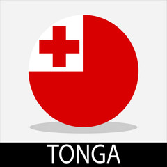 Fototapeta premium Tonga country flag icon with a white background