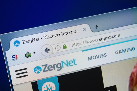 Ryazan, Russia - August 26, 2018: Homepage of Zergnet website on the display of PC. Url - Zergnet.com