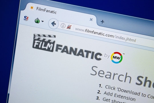 Ryazan, Russia - August 26, 2018: Homepage of Film Fanatic website on the display of PC. Url - FilmFanatic.com