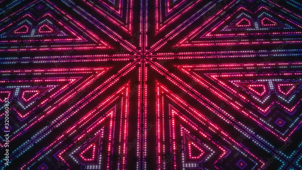 Poster abstract digital led lights technology animation/ 4k animation of an abstract design background with