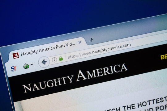 Ryazan, Russia - August 26, 2018: Homepage of Naughty America website on the display of PC. Url - NaughtyAmerica.com
