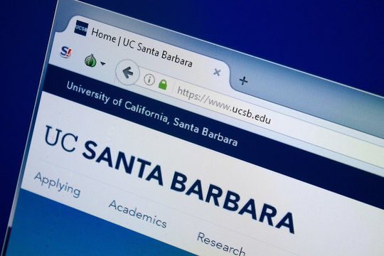 Ryazan, Russia - August 26, 2018: Homepage of UCSB website on the display of PC. Url - UCSB.edu