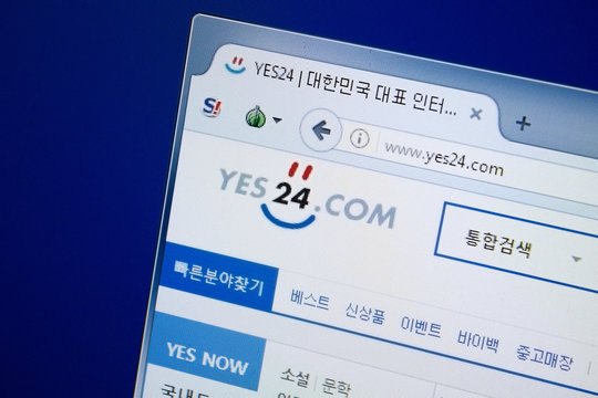 Ryazan, Russia - August 26, 2018: Homepage of Yes24 website on the display of PC. Url - Yes24.com