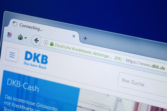 Ryazan, Russia - August 26, 2018: Homepage of DKB website on the display of PC. Url - DKB.de