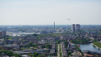 aerial view city skyliine