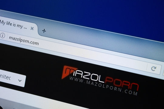 Ryazan, Russia - August 26, 2018: Homepage of Mazol Porn website on the display of PC. Url - MazolPorn.com