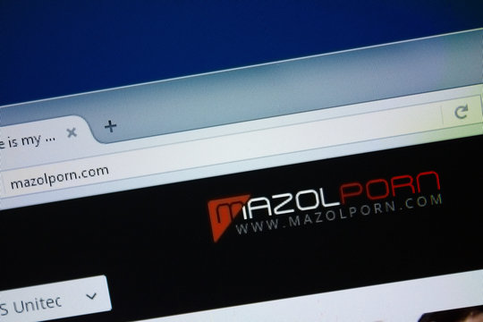 Ryazan, Russia - August 26, 2018: Homepage of Mazol Porn website on the display of PC. Url - MazolPorn.com