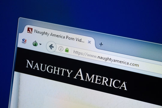 Ryazan, Russia - August 26, 2018: Homepage of Naughty America website on the display of PC. Url - NaughtyAmerica.com