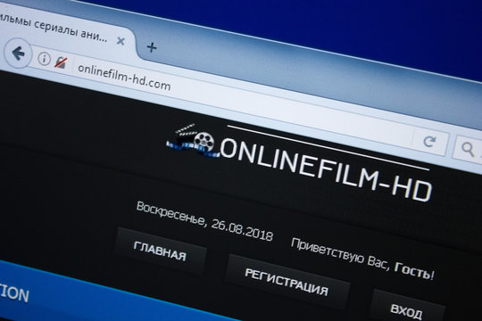 Ryazan, Russia - August 26, 2018: Homepage of Online Film-hd website on the display of PC. Url - OnlineFilm-hd.com