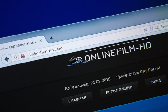 Ryazan, Russia - August 26, 2018: Homepage of Online Film-hd website on the display of PC. Url - OnlineFilm-hd.com