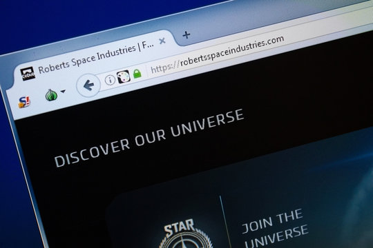 Ryazan, Russia - August 26, 2018: Homepage of Robberts Space Industies website on the display of PC. Url - RobbertsSpaceIndusties.com
