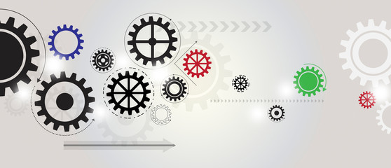 Gears wheels over white background