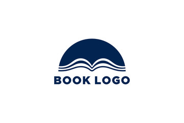 Open Book Logo Education Flat Vector Design