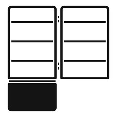 Kitchen fridge icon. Simple illustration of kitchen fridge vector icon for web design isolated on white background