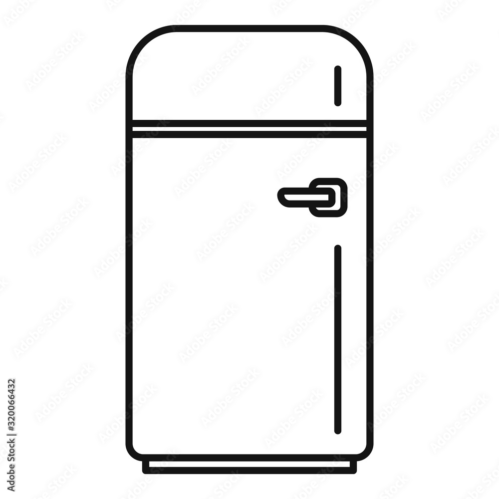 Poster old fridge icon. outline old fridge vector icon for web design isolated on white background