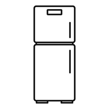 Full fridge icon. Outline full fridge vector icon for web design isolated on white background