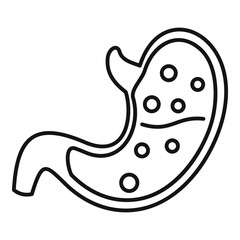 Stomach icon. Outline stomach vector icon for web design isolated on white background