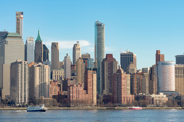 Fototapeta na wymiar Lower Manhattan New York City Skyline along the Hudson River