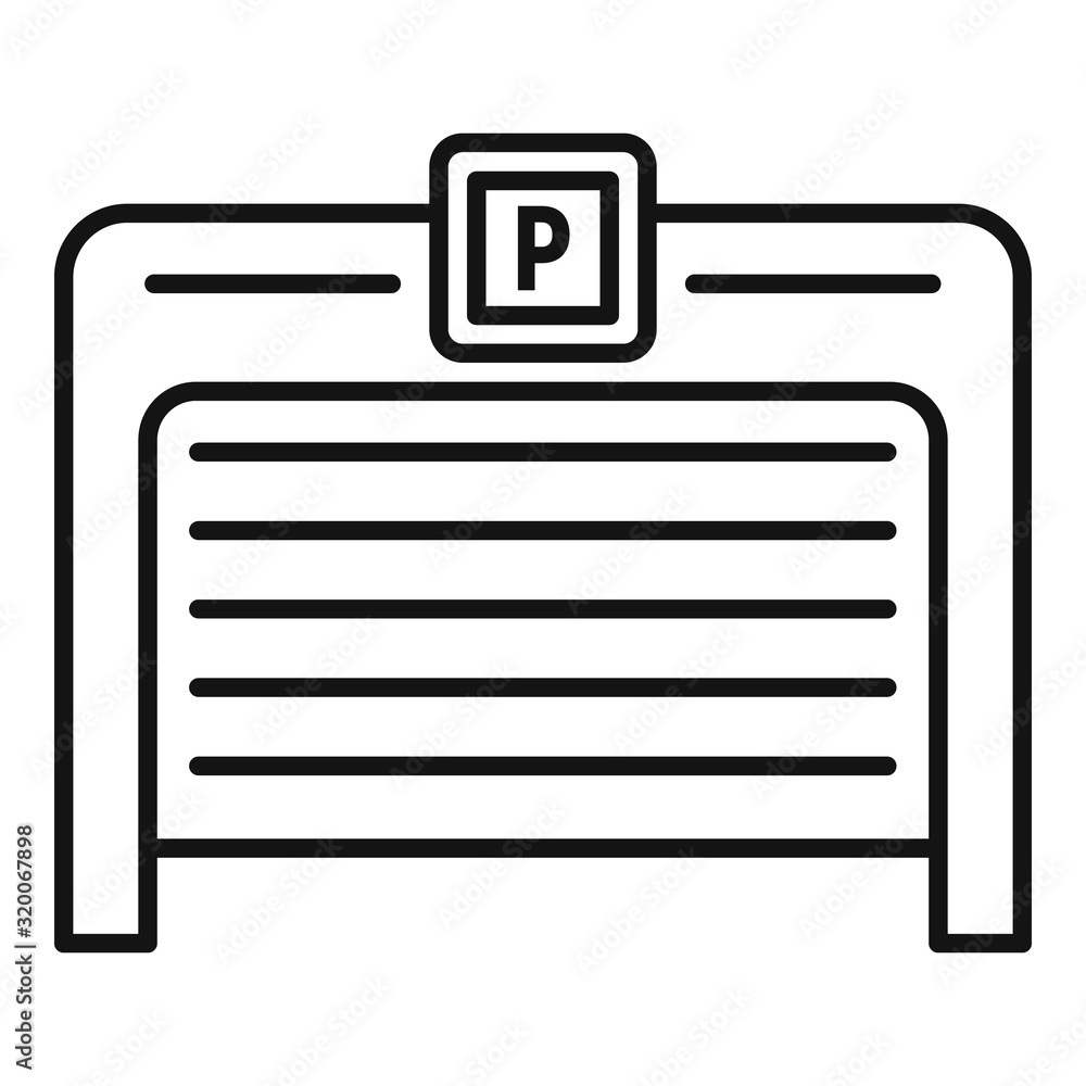 Poster parking gate icon. outline parking gate vector icon for web design isolated on white background