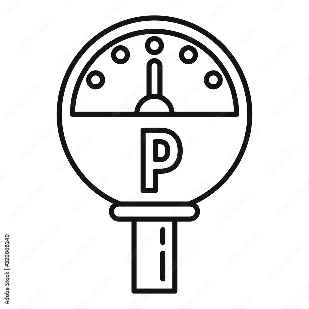 Poster parking timer icon. outline parking timer vector icon for web design isolated on white background