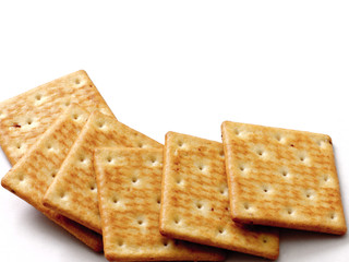cookies crackers on a white background