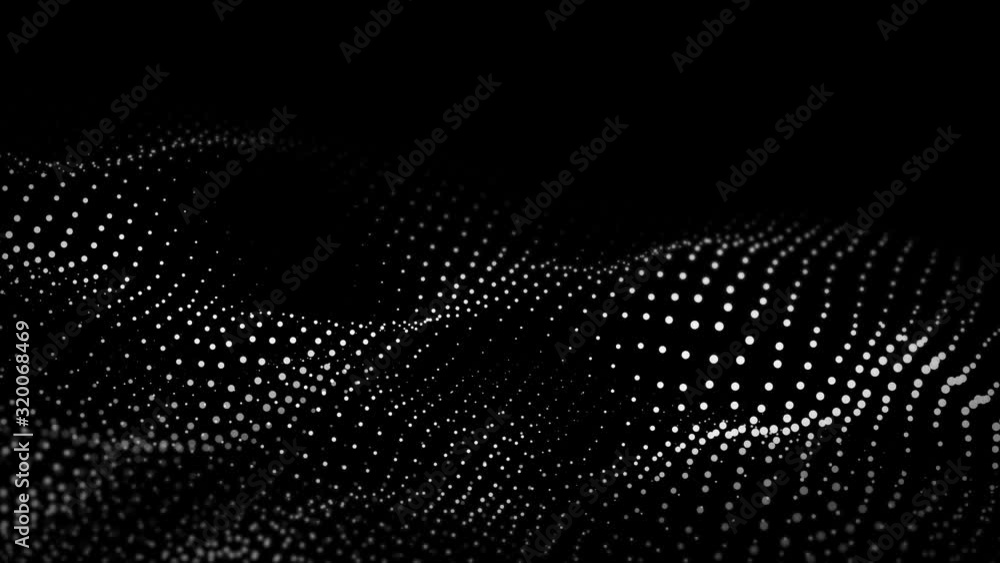 Aufkleber abstract fractal digital landscape, 3d rendering abstract music background.cyber or technology flowi