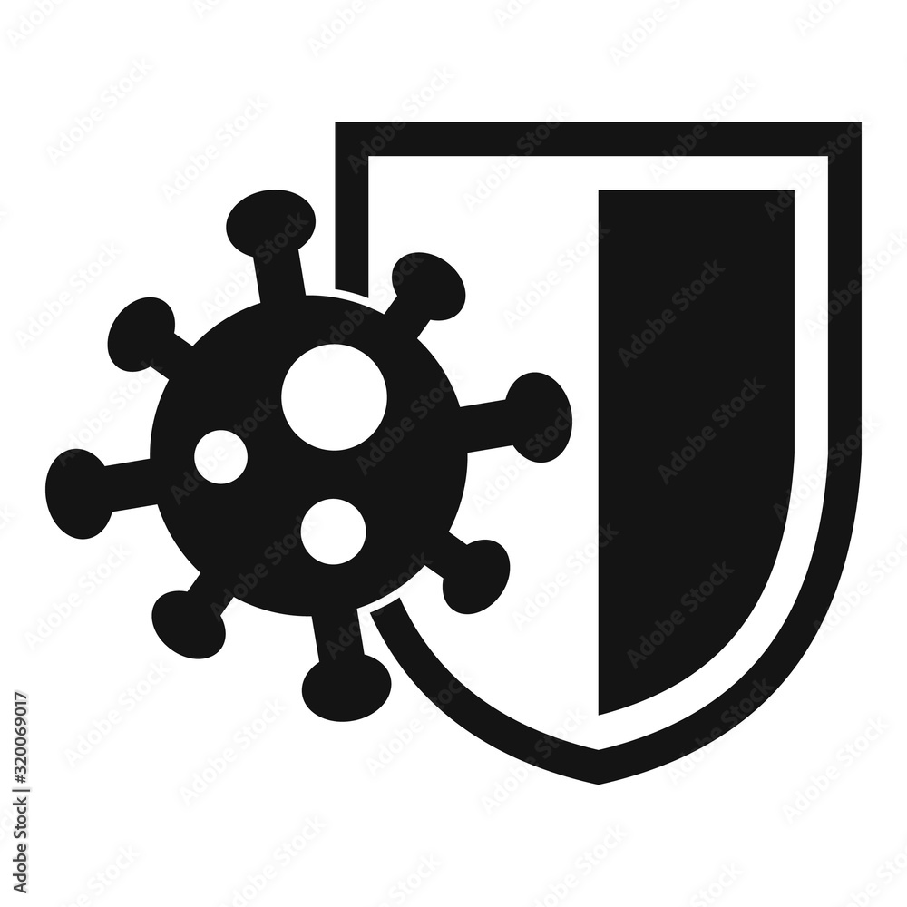 Aufkleber bacteria shield icon. simple illustration of bacteria shield vector icon for web design isolated on 