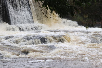 water flowing over rocks