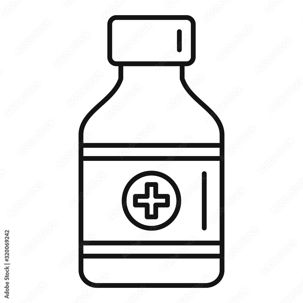 Poster syrup bottle icon. outline syrup bottle vector icon for web design isolated on white background