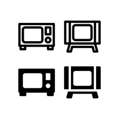 Television Electronics 32 Pixel Perfect Outline Glyph Icon Vector