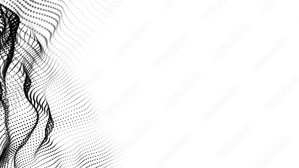 Aufkleber 3d rendering big data flowing energy blue particles dot pattern composed of mesh, abstract wave in b