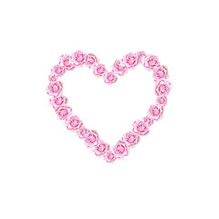 watercolor heart of roses