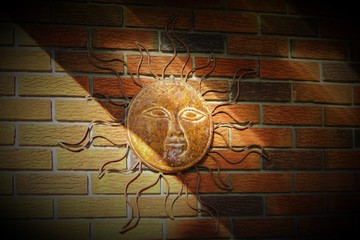 sunshine on the brick wall