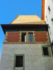 Roof of an ancient building in Geneva city center, Switzerland