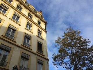 Buildings in the bohemian Croix-Rousse neighborhood - Lyon, France