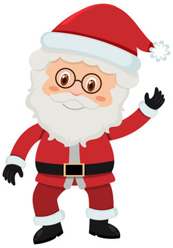 Single character of Santa Claus on white background