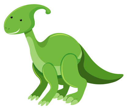 Single picture of parasaurolophus in green