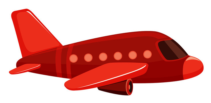 Single picture of red airplane