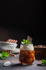 A glass of cold summer coffe