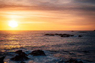 Sunset over the ocean