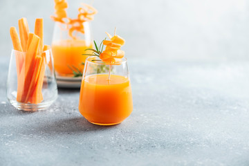 Healthy fresh juice with carrot