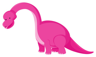 Single picture of brachiosaurus in pink color